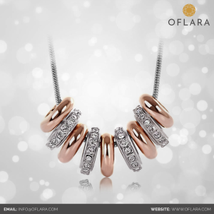 Gold & Rhodium Plated Rings Necklace - Buy online @ www.oflara.com